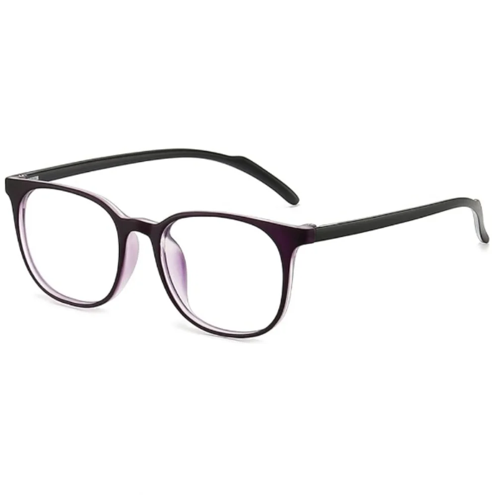 Blue Light Blocking Anti Eyestrain Lens Eyeglasses UV400 Purple Frame